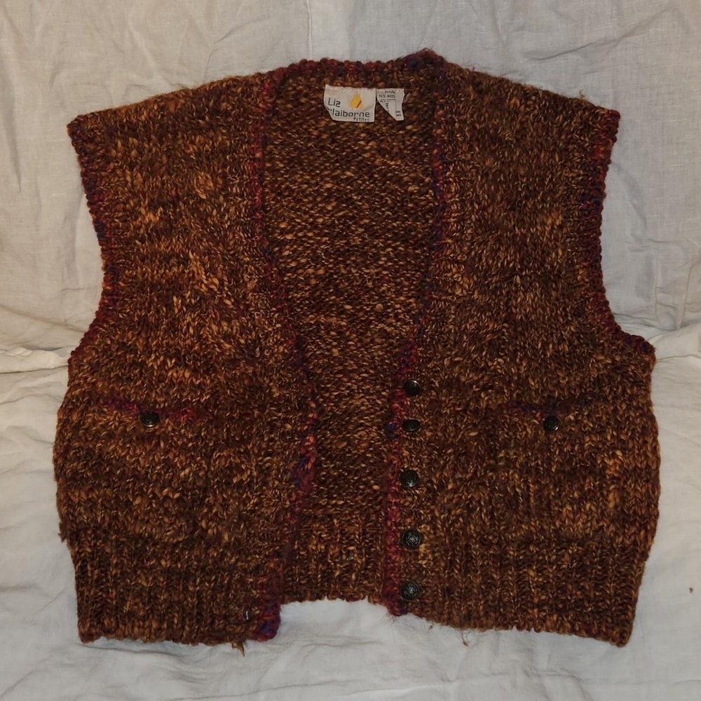 1970's Liz Claiborne Petite Women's Sweater Vest